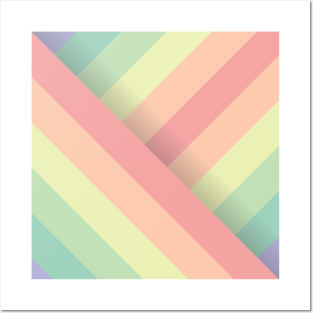 Pastel Rainbow Stripes Posters and Art